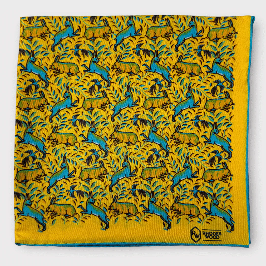Hare Silk pocket square - Image 5