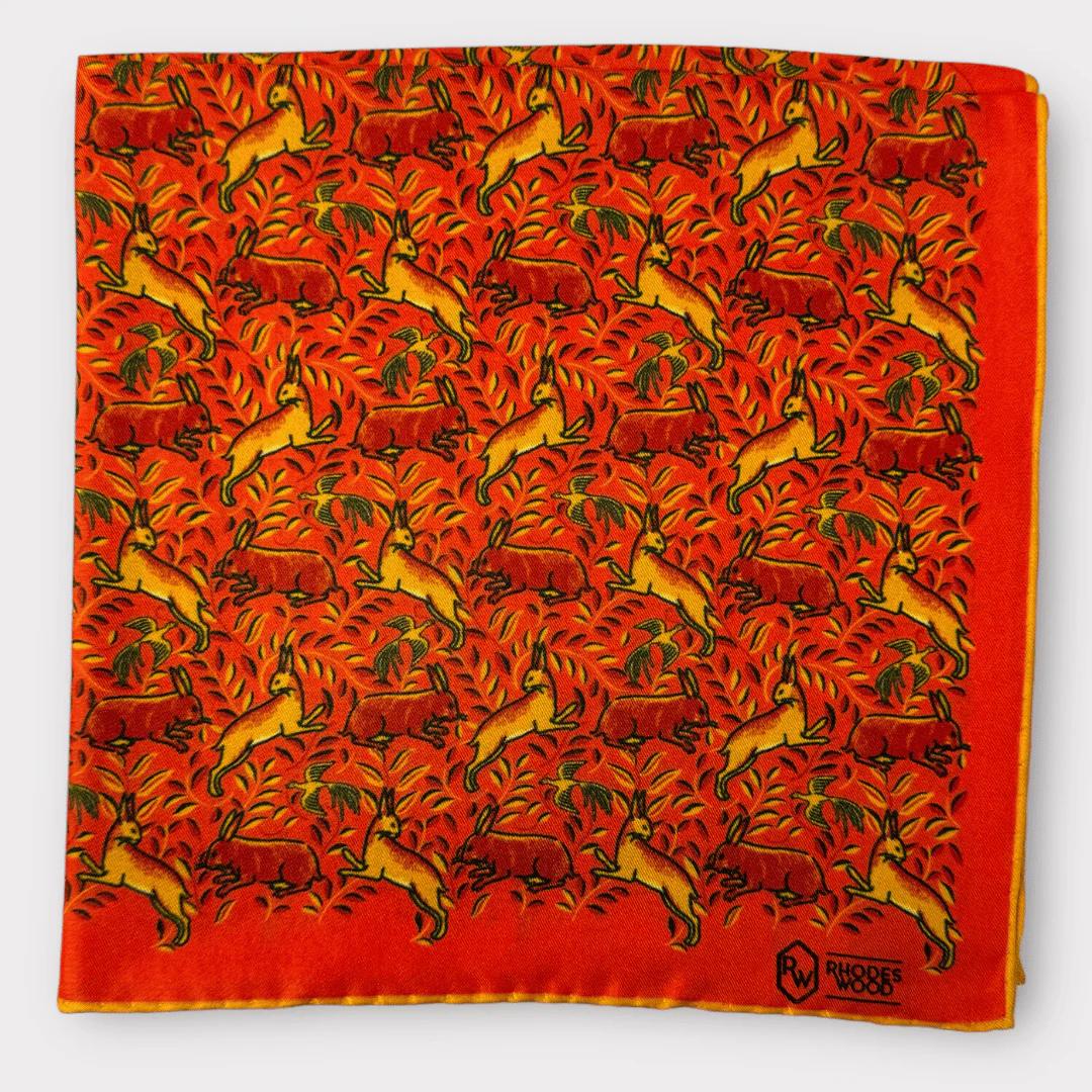 Hare Silk pocket square - Image 6
