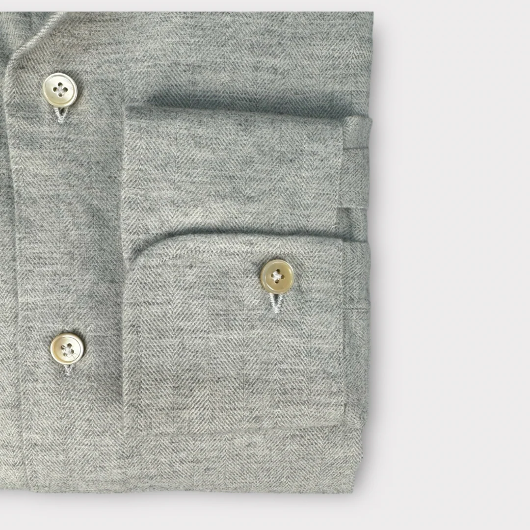 Brushed cotton Herringbone Shirt - Image 5