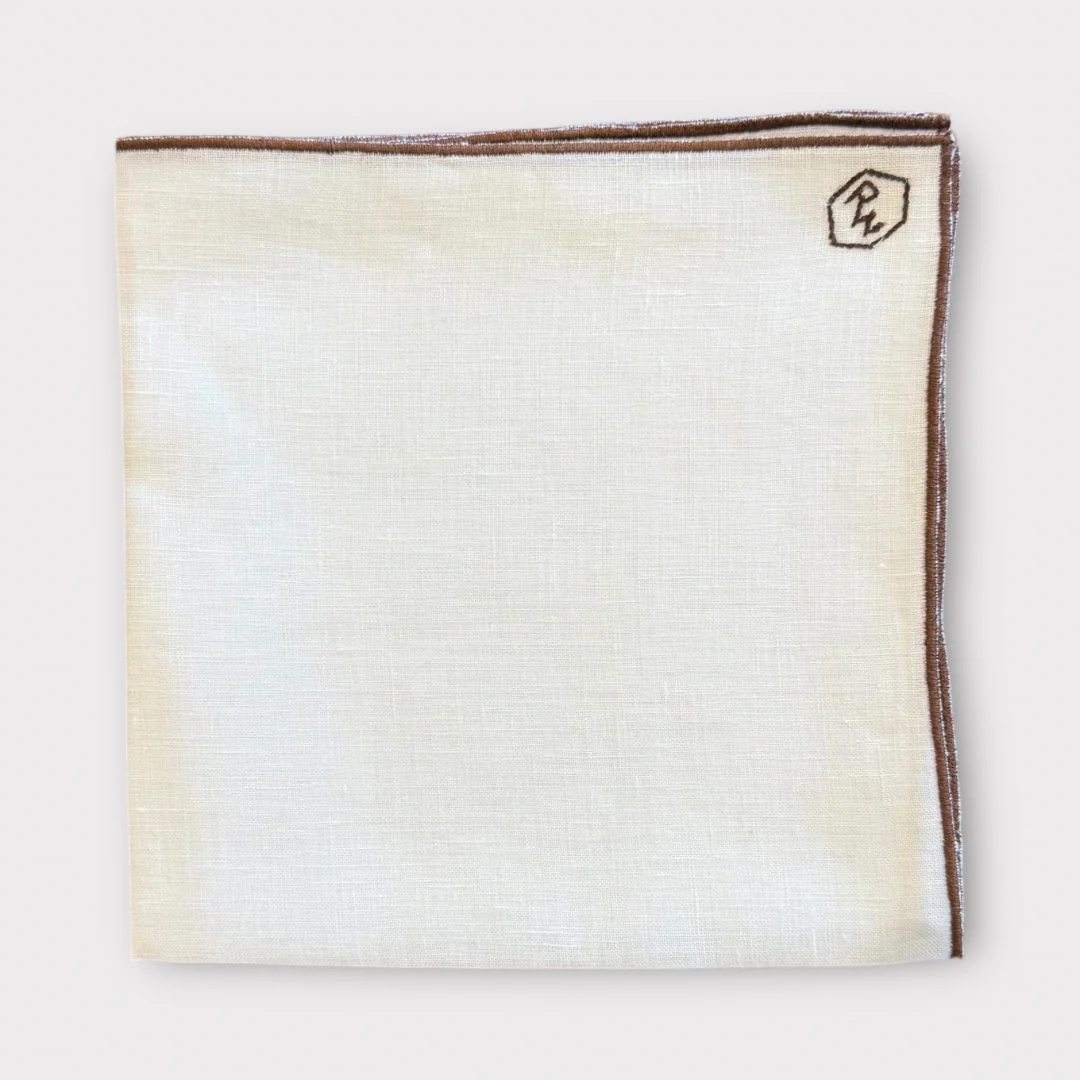 Linen pocket square with contrast piping - Image 3