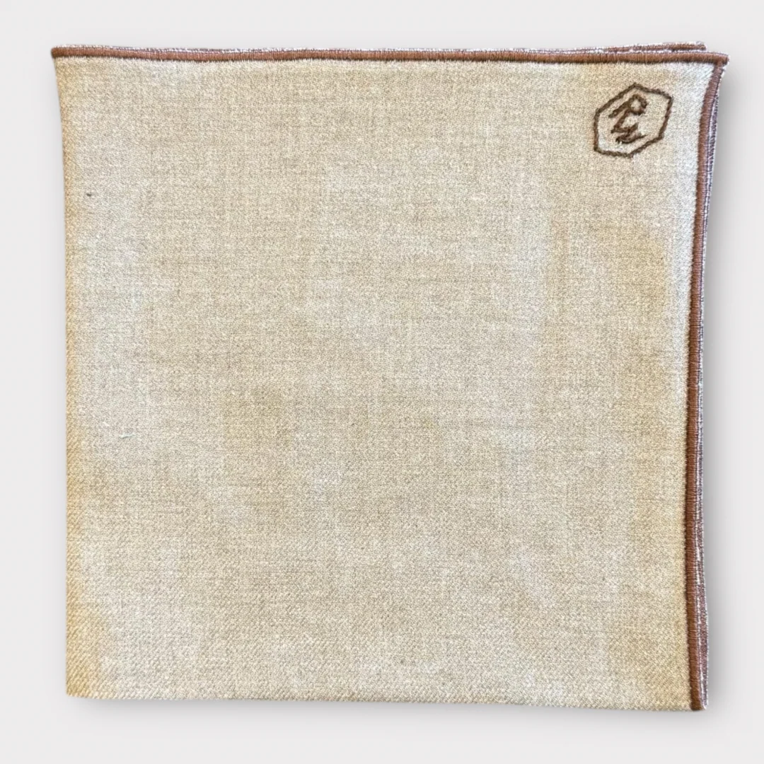 Linen pocket square with contrast piping - Image 4
