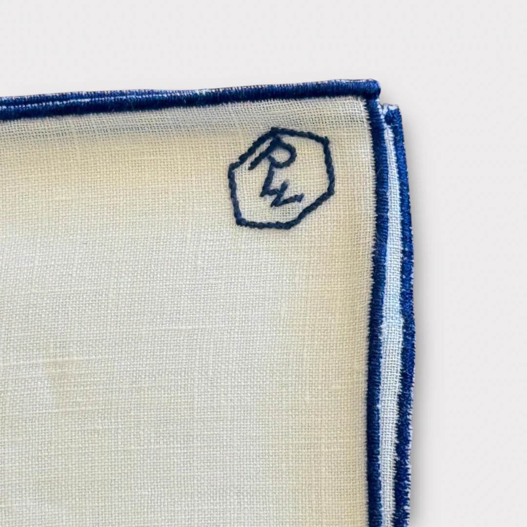 Linen pocket square with contrast piping - Image 6