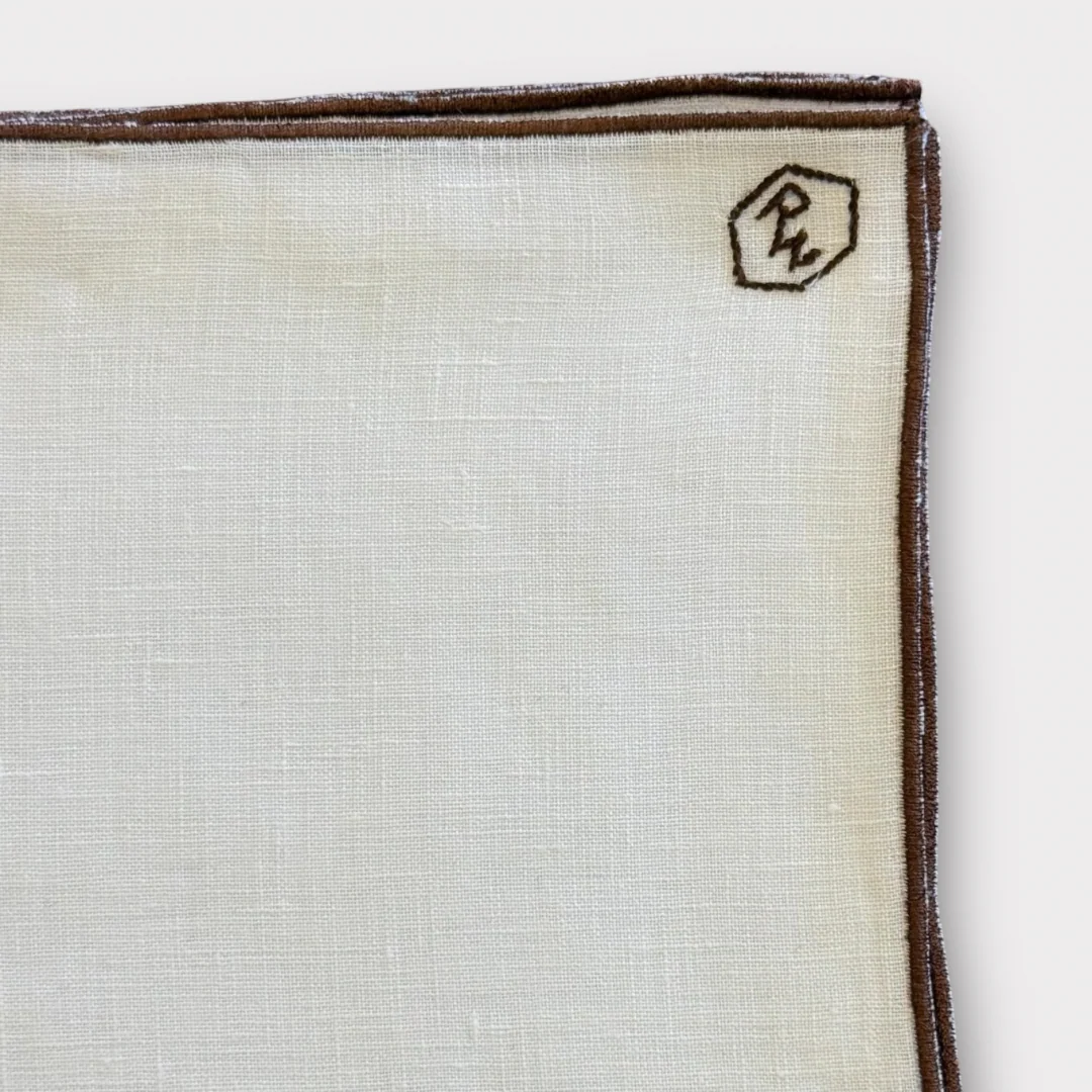 Linen pocket square with contrast piping - Image 7