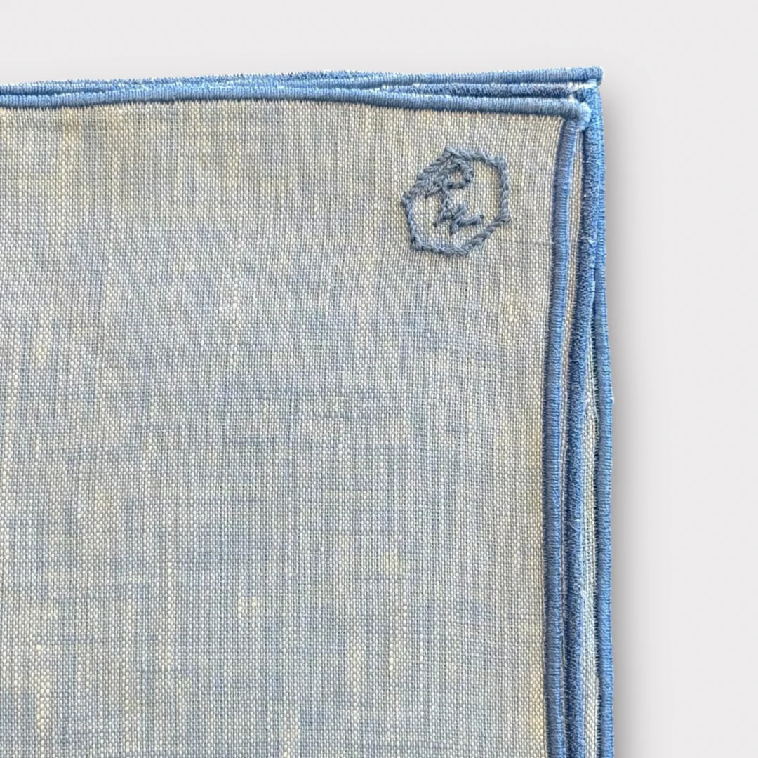 Linen pocket square with contrast piping - Image 8