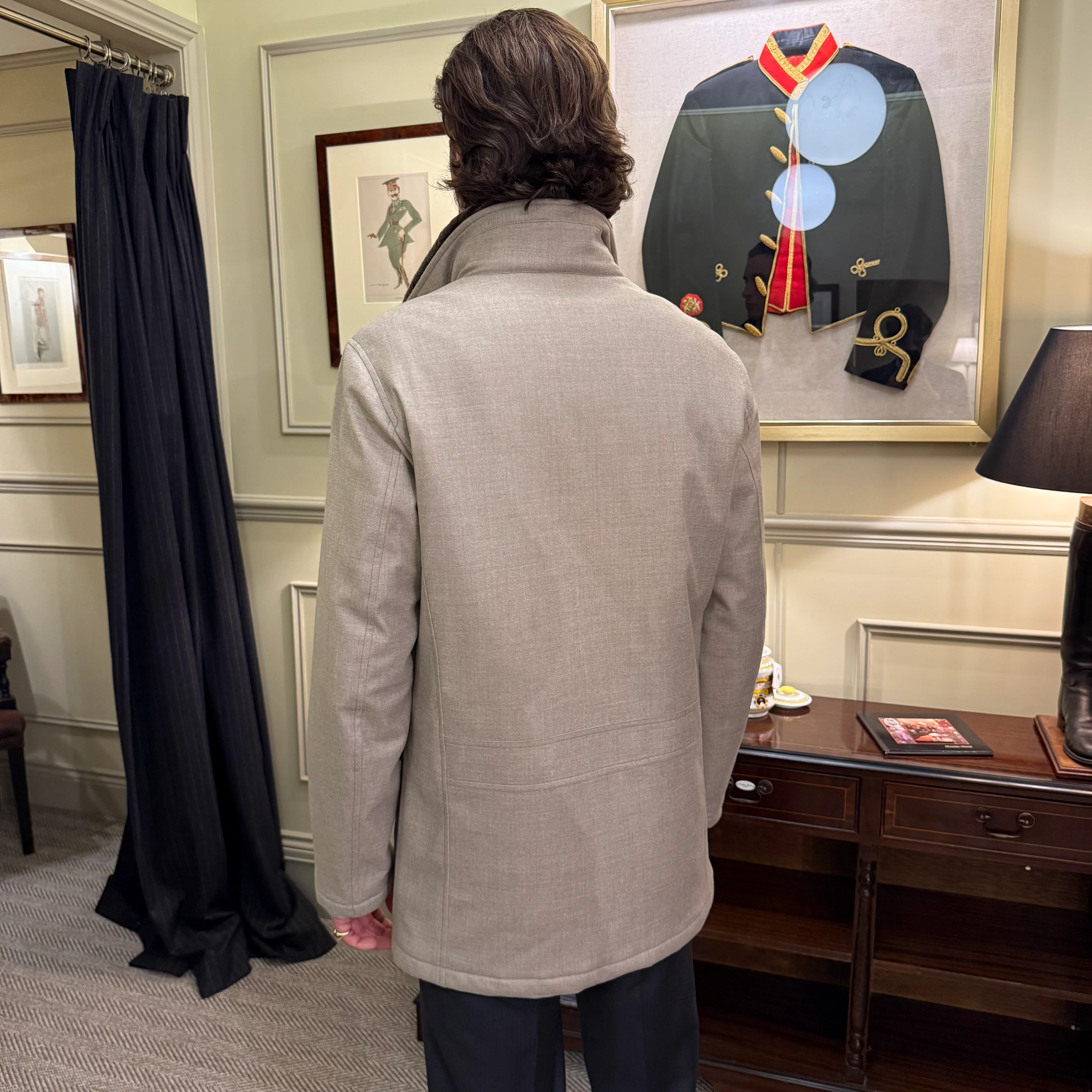 Rhodes Wood quilted jacket with detachable Lambskin collar - Image 4